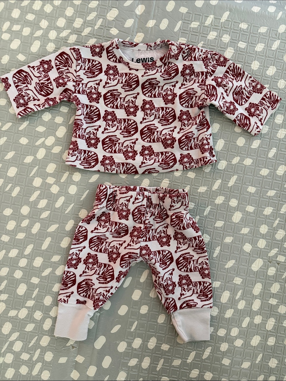 Lewis Kids Pink Tiger-Print Pajama Set